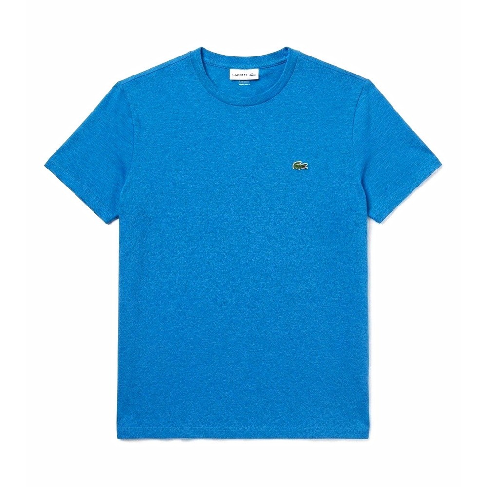 Lacoste Pima Cotton Crew Neck T-Shirt Mens S Blue Regular Fit Crocodile Logo